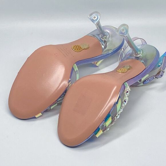 Aquazzura Meteorite PVC Embellished Ankle-Strap Sandals size 36 - Picture 13 of 15